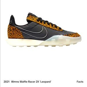 NIKE leopard print waffle racer shoe
